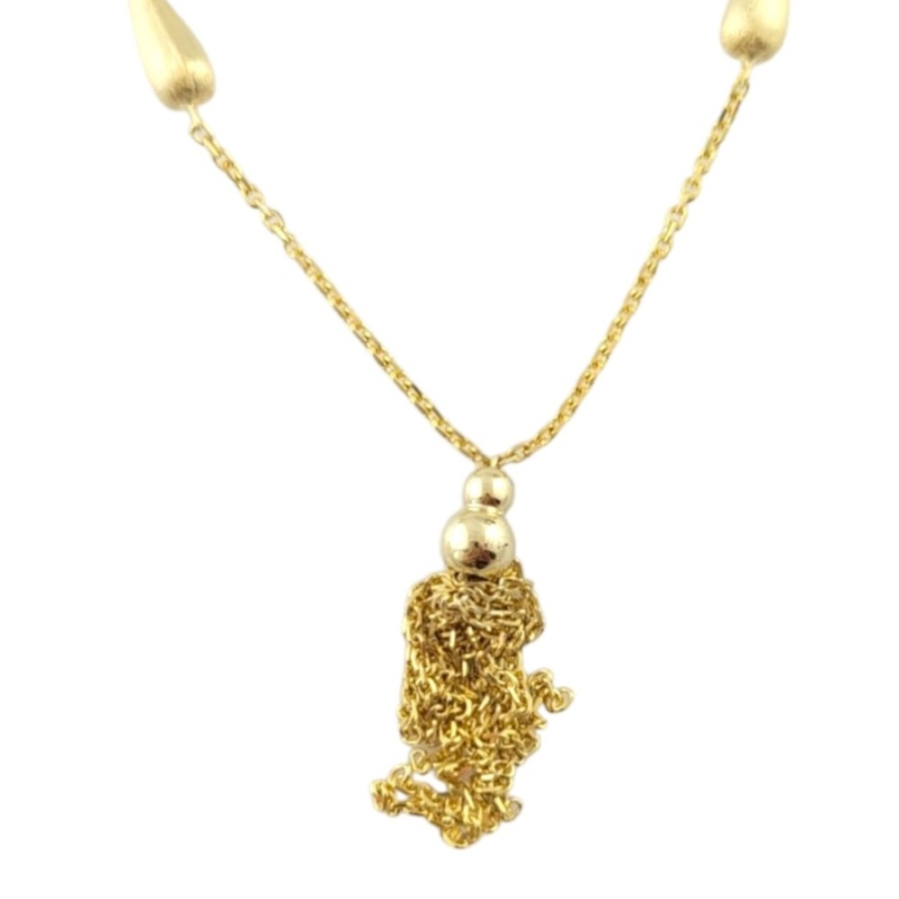 14K Yellow Gold Y Dangle Necklace #16787